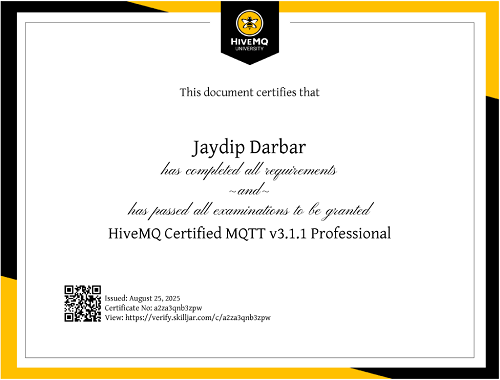 HiveMQ Certified MQTT v3.1.1 Professional
